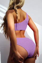 Lilic  Crinkle High-Waist Bikini Bottoms