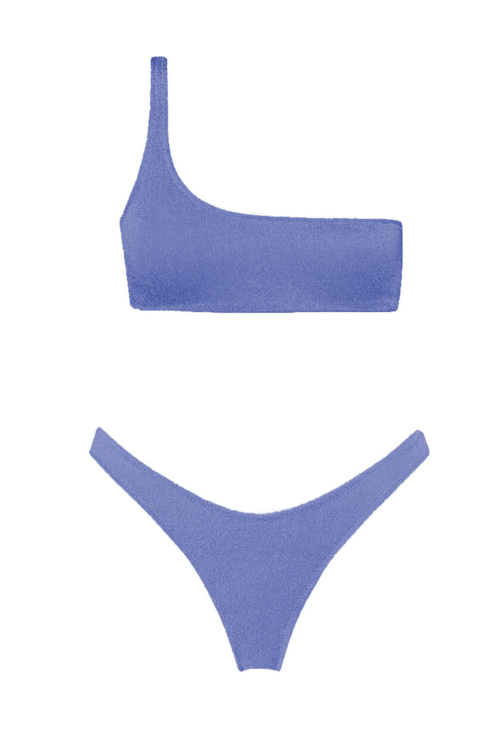 Shimmer Lurex One Shoulder High-Cut Bikini Set